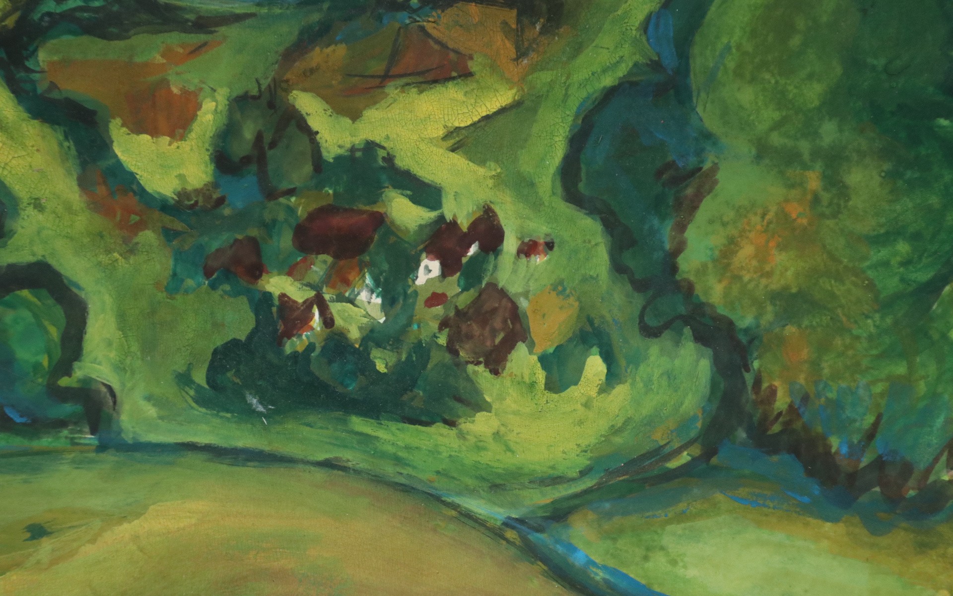 Gouache heuvellandschap Carry 1976 – hoofdfoto