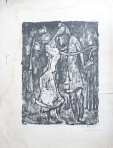 Set van 5 originele litho's zwart-wit Frankrijk – foto 1