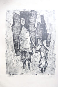 Set van 5 originele litho's zwart-wit Frankrijk – foto 3