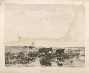 Set fotogravures Haagse School wabi sabi prenten sepia – foto 12