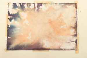 Aquarel Schemering bospad met bomen, gesigneerd B. Jorin – foto 4