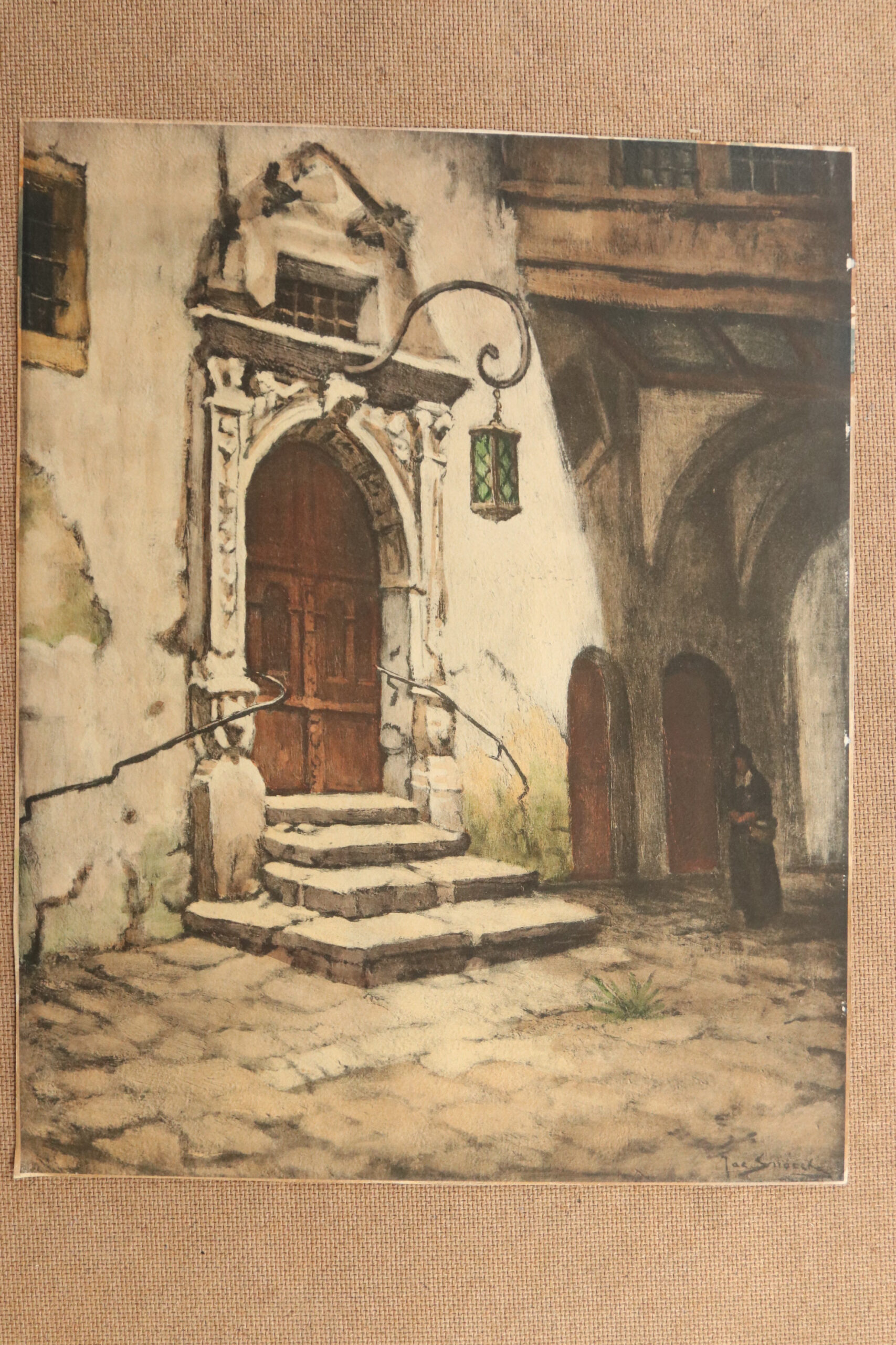 Jac. Snoeck stadhuis Rothenburg handgekleurde prent Van Rijkom – foto 1