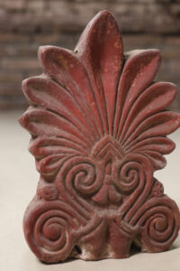 Paar terracotta dakornamenten akrokeramo palmet – foto 4