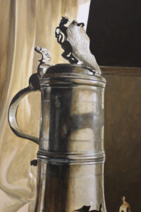 Stilleven met tinnen Schleifkan van het Pottenbakkersgilde – Marjolein van den Berg, acryl op doek – foto 5
