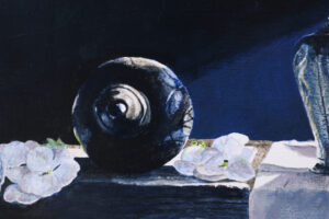 Stilleven met drie tinnen theebusjes – Marjolein van den Berg, acryl op doek – foto 4