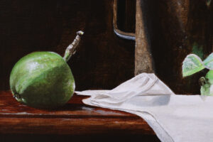Stilleven met tinnen kan en appeltjes – Marjolein van den Berg, acryl op doek – foto 5