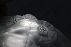 Art deco hanglamp Degué geperst glas messing – foto 7