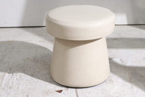 Crème leren poef met opbergruimte – foto 2