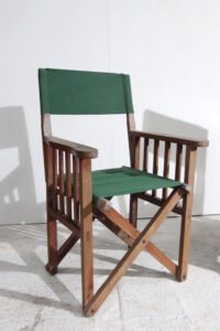 Set van 2 houten regisseursstoelen groen canvas – foto 6