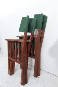 Set van 2 houten regisseursstoelen groen canvas – foto 9