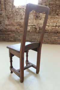 antieke eiken stoel hoge rugleuning chaise lorraine gedraaide poten – foto 2