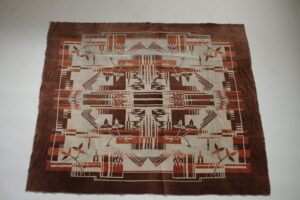 Art deco velours kleed oranje bruin jaren 30 – foto 2