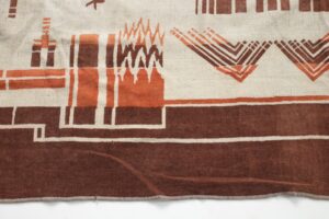 Art deco velours kleed oranje bruin jaren 30 – foto 4