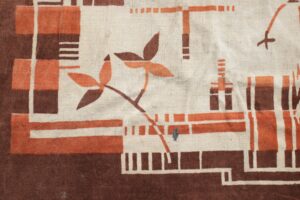 Art deco velours kleed oranje bruin jaren 30 – foto 5