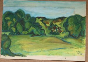 Gouache heuvellandschap Carry 1976 – foto 1