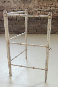 handdoekrek faux bamboo wit geschilderd hout scharnierend – foto 2