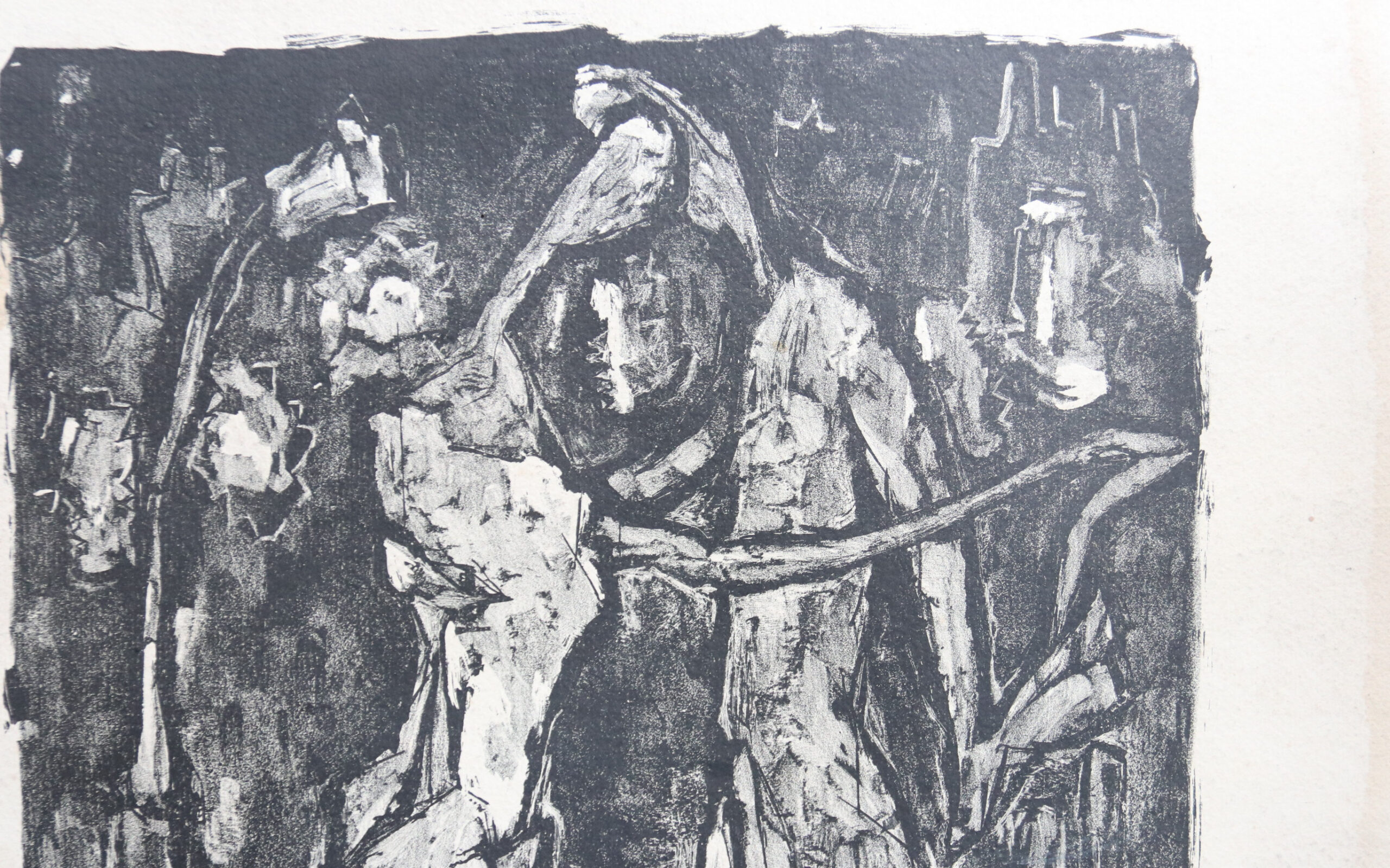 Set van 5 originele litho's zwart-wit Frankrijk – foto 1