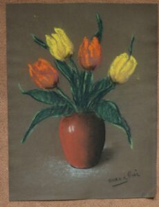 Pastel tulpen in vaas – foto 1