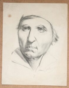 Potloodtekening portret man met muts – foto 1