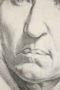 Potloodtekening portret man met muts – foto 3