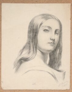 Potloodtekening portret meisje 19e eeuw – foto 1