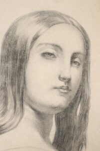 Potloodtekening portret meisje 19e eeuw – foto 2