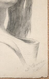 Potloodtekening portret meisje 19e eeuw – foto 3