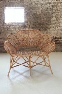 rotan bankje bloemvorm tweezits vintage – foto 2