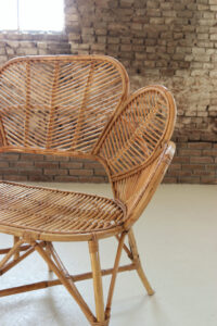 rotan bankje bloemvorm tweezits vintage – foto 4