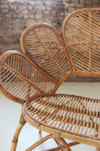 rotan bankje bloemvorm tweezits vintage – foto 5