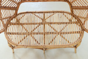 rotan bankje bloemvorm tweezits vintage – foto 6