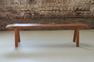 rustieke teakhouten bank oud teak boomstam bank – foto 2