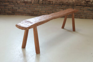 rustieke teakhouten bank oud teak boomstam bank – foto 3