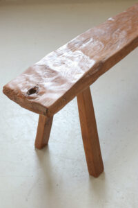 rustieke teakhouten bank oud teak boomstam bank – foto 4