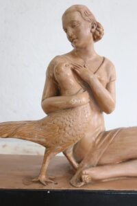 Salvatore Melani art deco beeld vrouw met fazant – foto 3