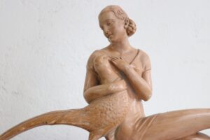 Salvatore Melani art deco beeld vrouw met fazant – foto 4