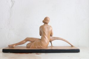 Salvatore Melani art deco beeld vrouw met fazant – foto 5
