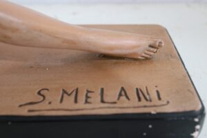 Salvatore Melani art deco beeld vrouw met fazant – foto 6