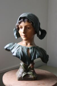 A.J. Scotte Fleur des champs art nouveau buste meisje terracotta – foto 1