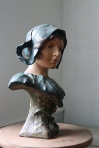 A.J. Scotte Fleur des champs art nouveau buste meisje terracotta – foto 2