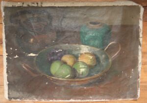 Stilleven gemberpot fruitschaal olieverf – foto 1